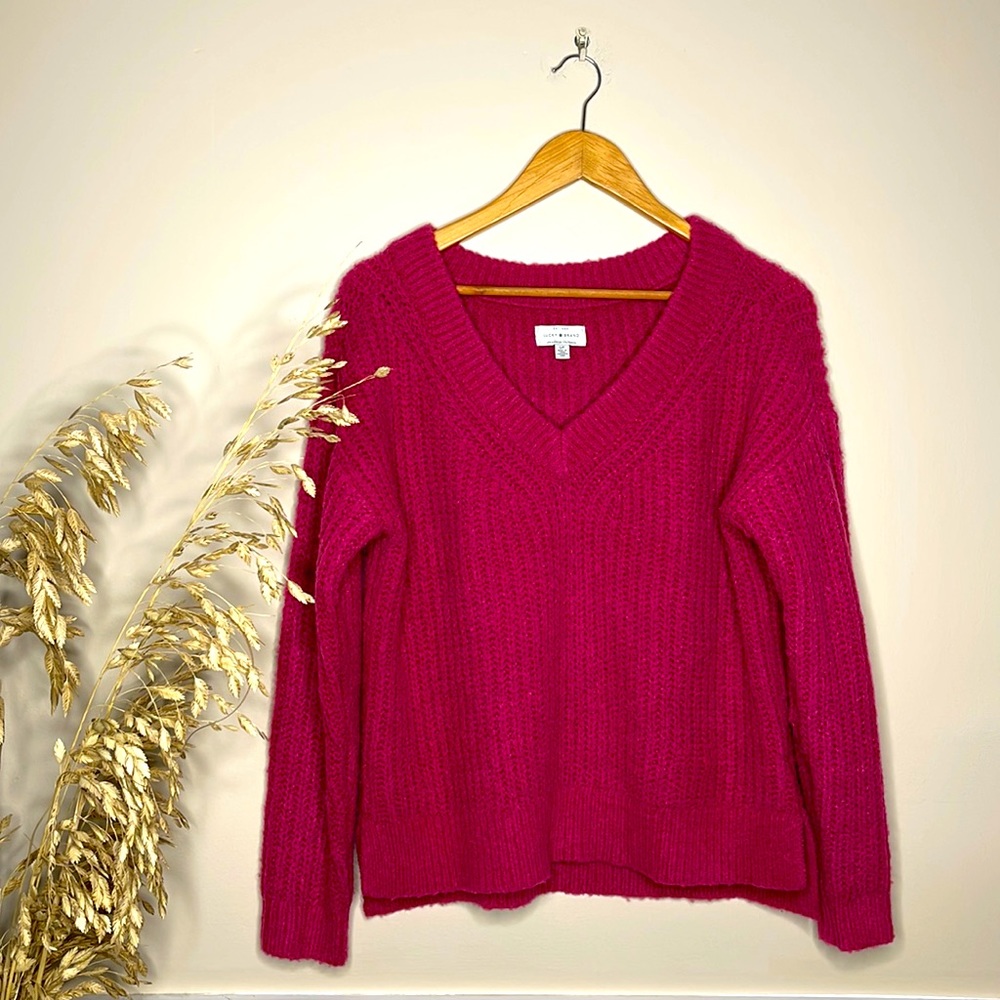 Lucky Brand Magenta Chunky Sweater